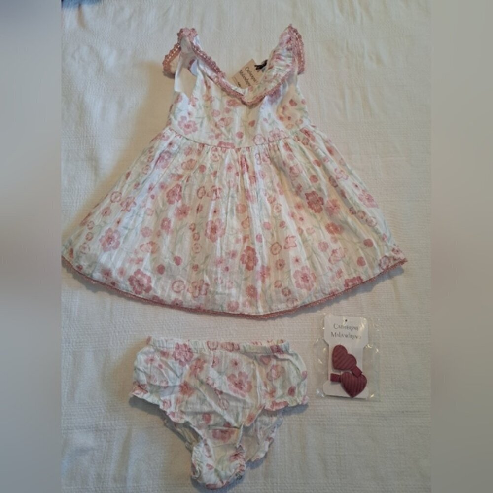 Catherine Malandrino Girls Size 18 Months Pretty Floral Lined Dress, New